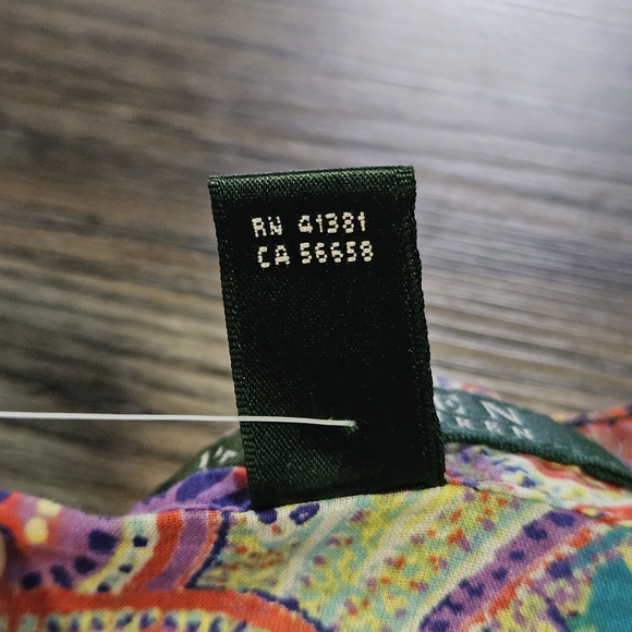 Lauren Ralph Lauren Paisley Long Sleeve Button Down Blouse - Picture 11 of 14